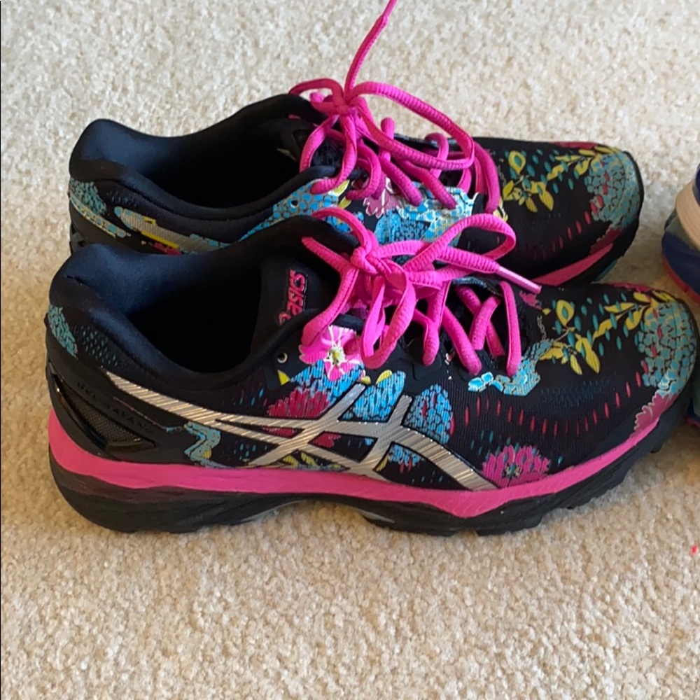Black multi color ASICS women’s sneakers